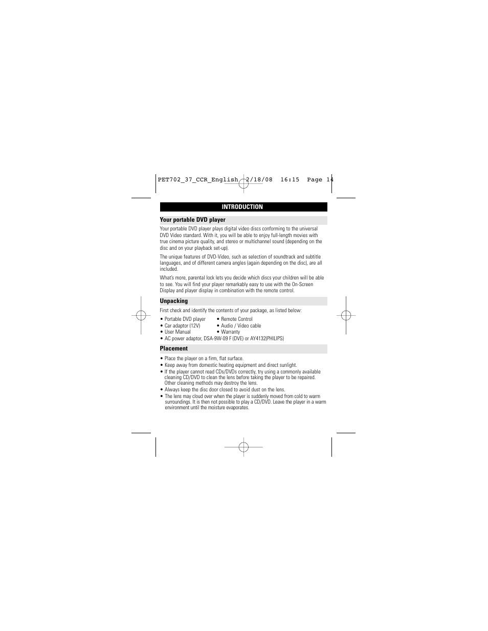 Philips PET702/37 User Manual | Page 14 / 37