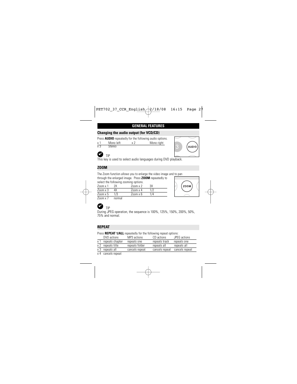 Philips PET702/37 User Manual | Page 27 / 37