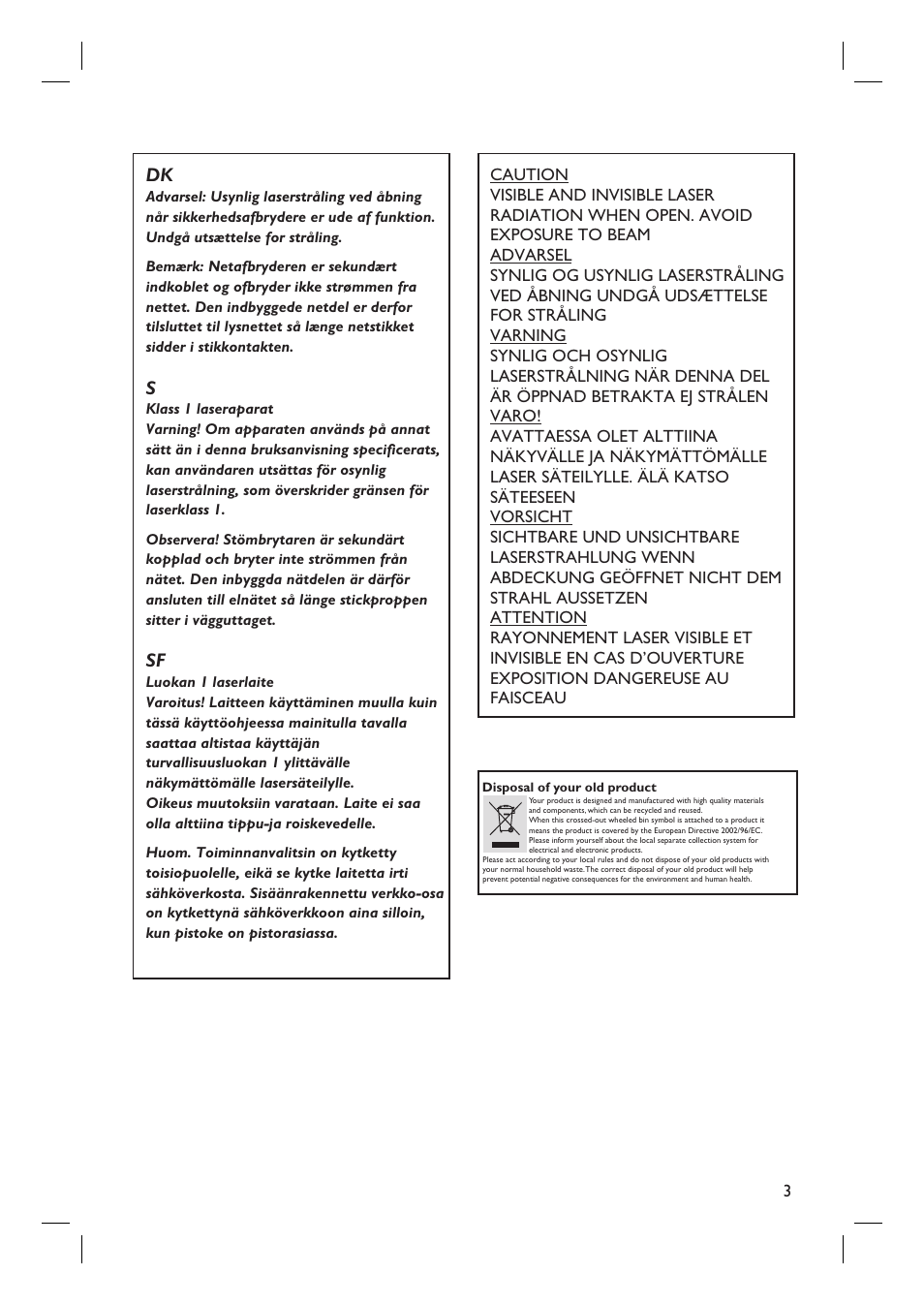 Philips DVDR7310H User Manual | Page 3 / 98
