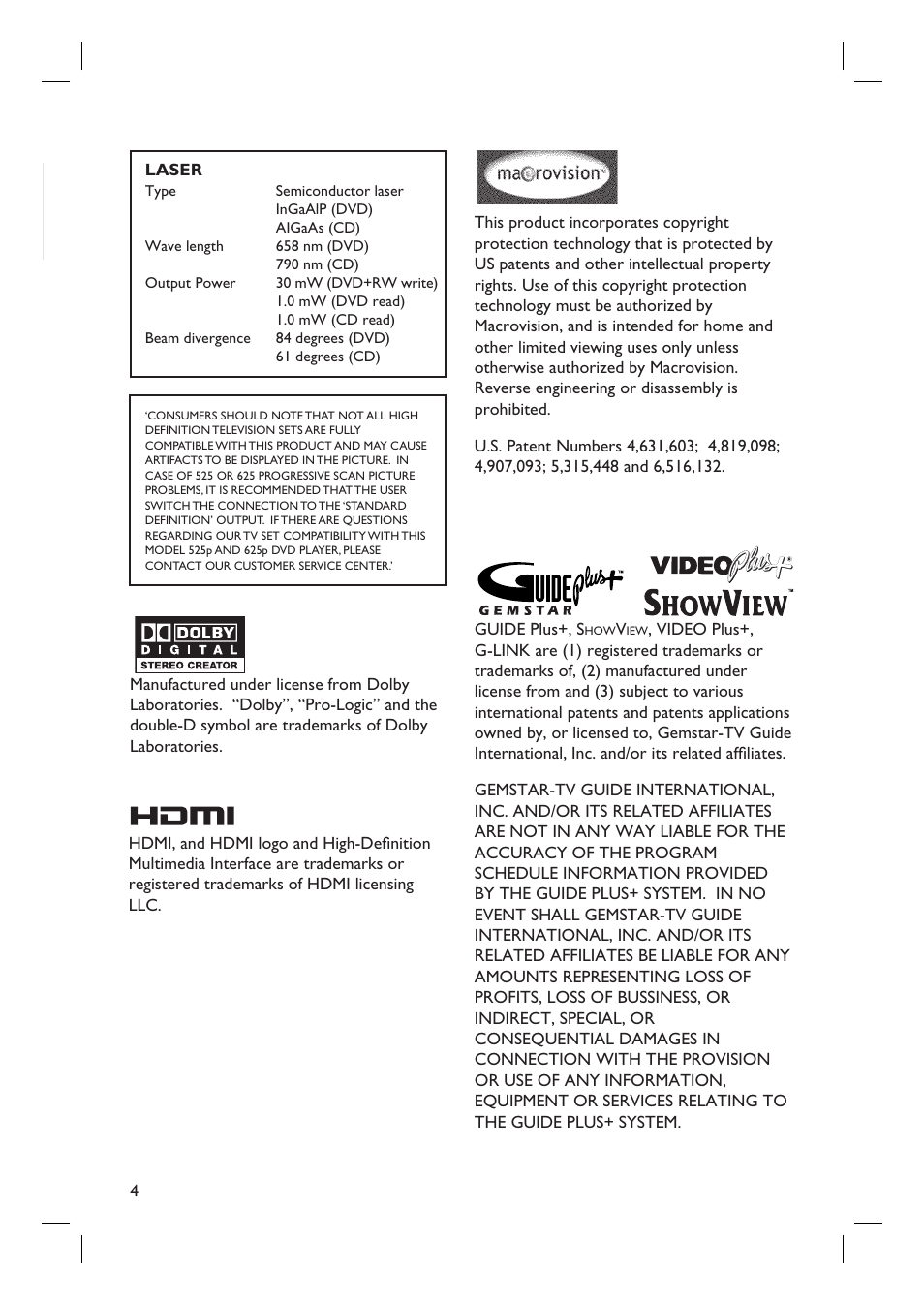 Philips DVDR7310H User Manual | Page 4 / 98