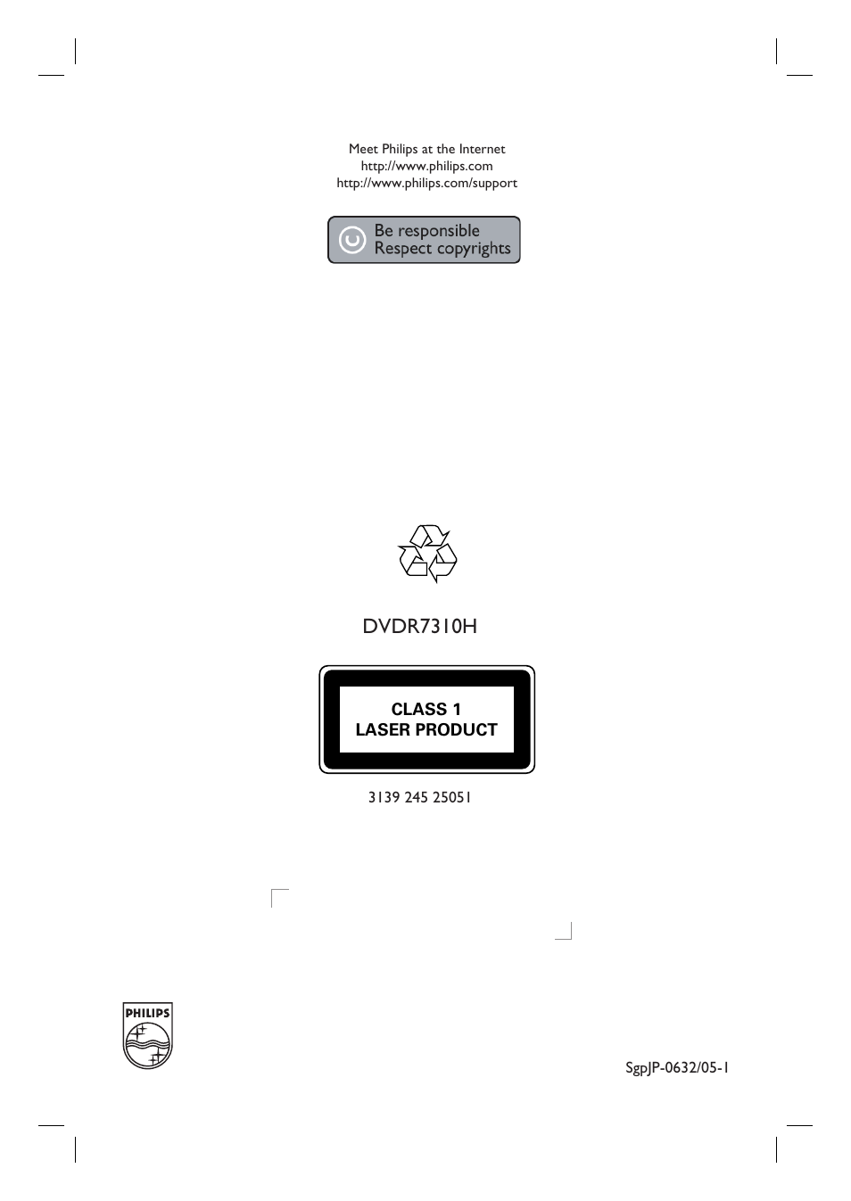 Dvdr7310h | Philips DVDR7310H User Manual | Page 98 / 98