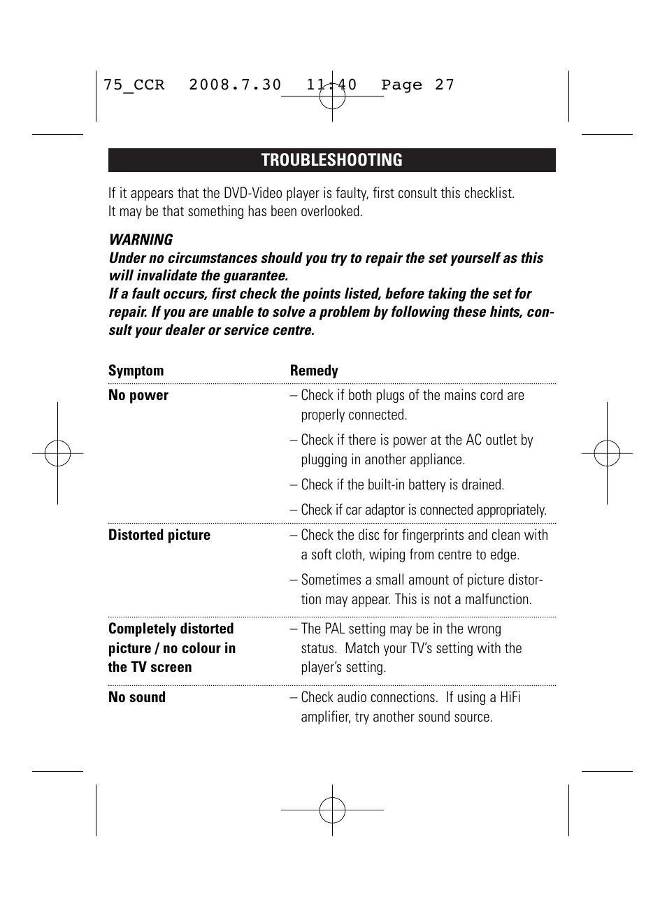 Philips WK0831 User Manual | Page 27 / 31