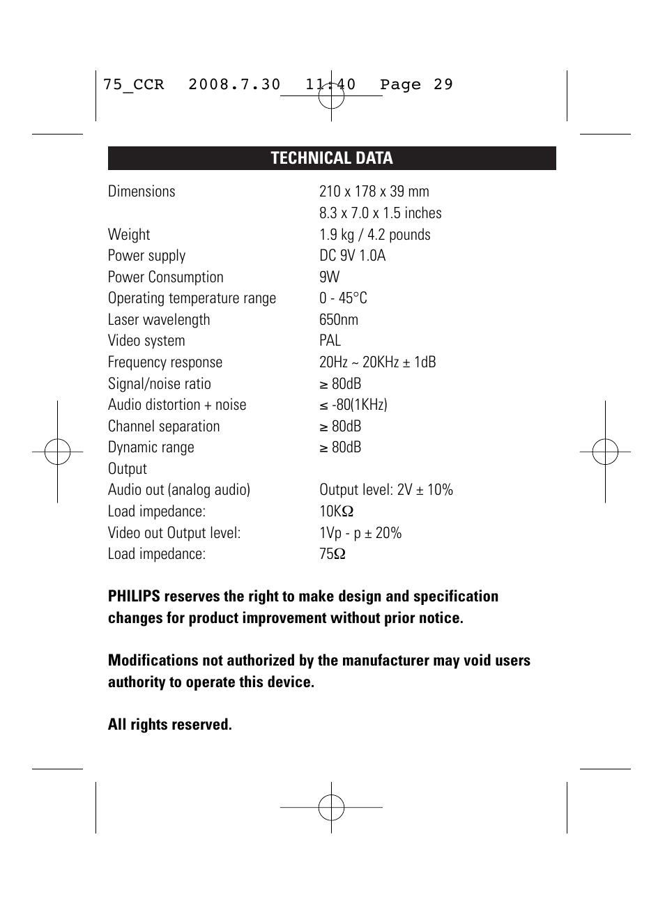 Philips WK0831 User Manual | Page 29 / 31