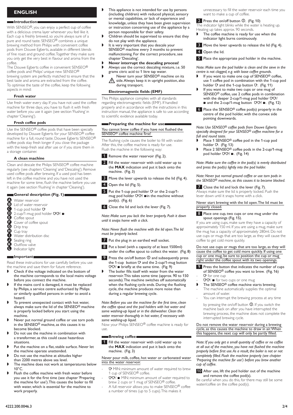 English | Philips HD7830 User Manual | Page 2 / 4