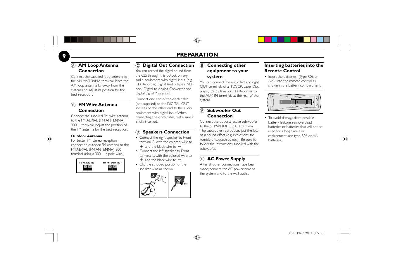 Preparation | Philips FW-C38C/37 User Manual | Page 9 / 29