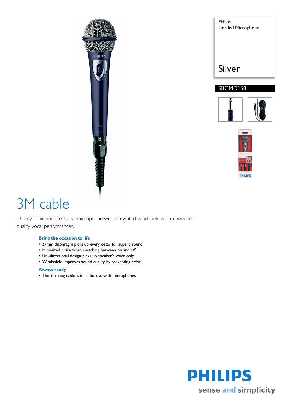 Philips SBCMD150 User Manual | 2 pages