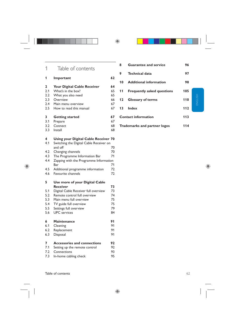 Table of contents 1 | Philips DCR5012 User Manual | Page 2 / 57
