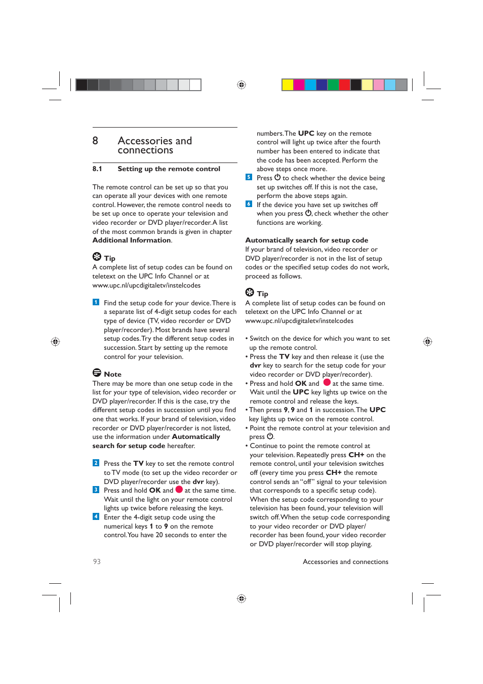 Accessories and 8 connections | Philips DCR5012 User Manual | Page 33 / 57