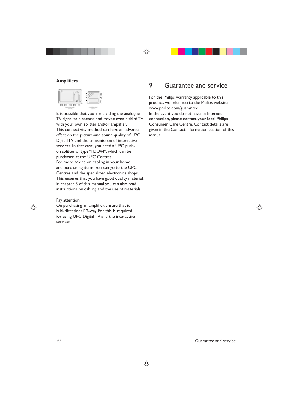 Guarantee and service 9 | Philips DCR5012 User Manual | Page 37 / 57