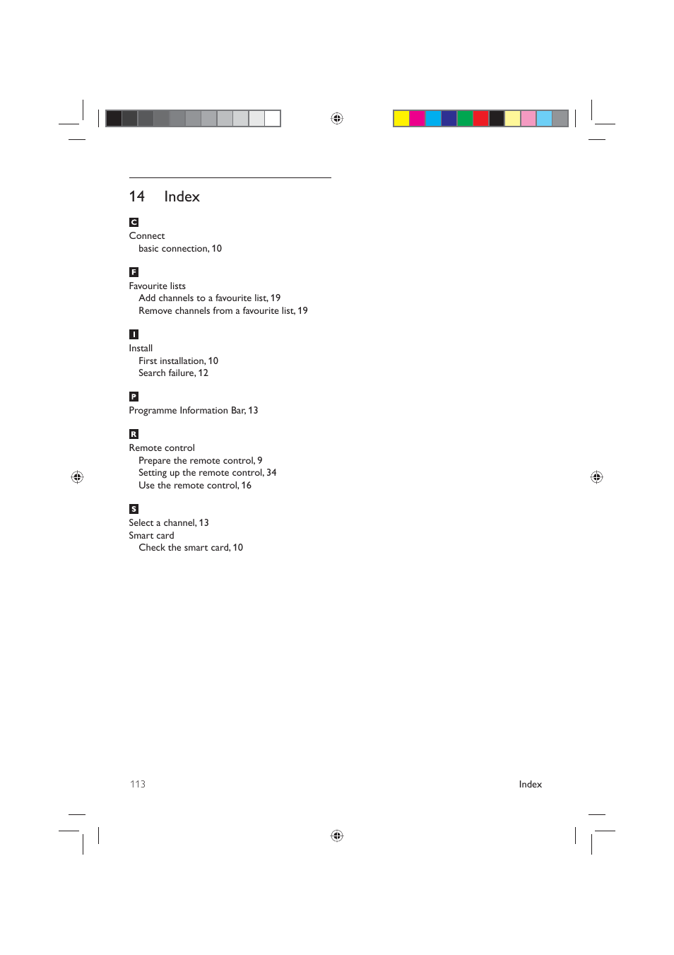 Index 14 | Philips DCR5012 User Manual | Page 53 / 57