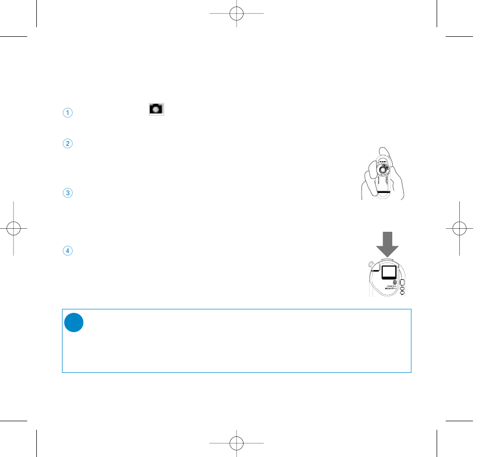 Taking still pictures | Philips wearable digital camcorder User Manual | Page 8 / 26