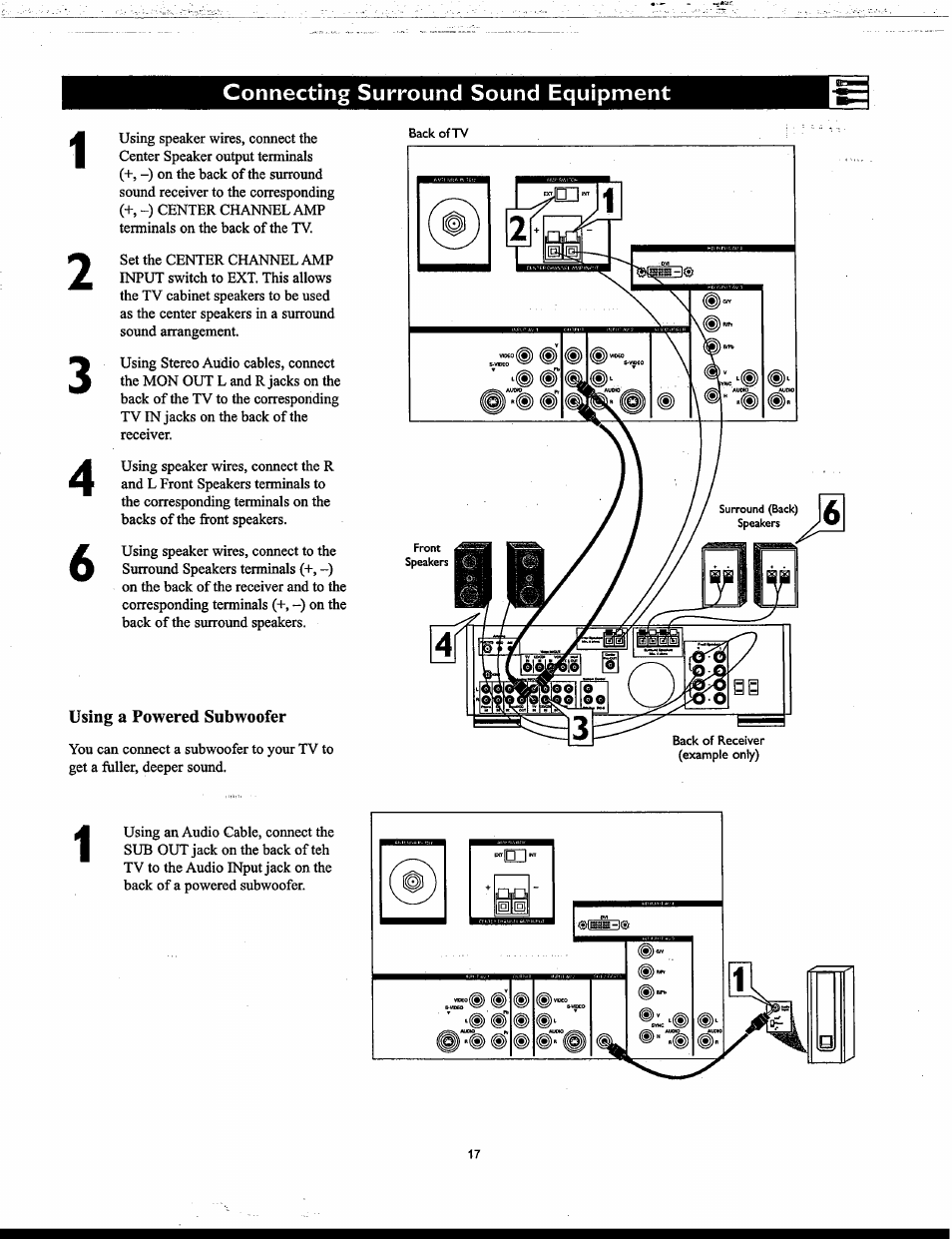 Connecting surround sound equipment | Philips Matchline 55PP9753 User Manual | Page 17 / 80