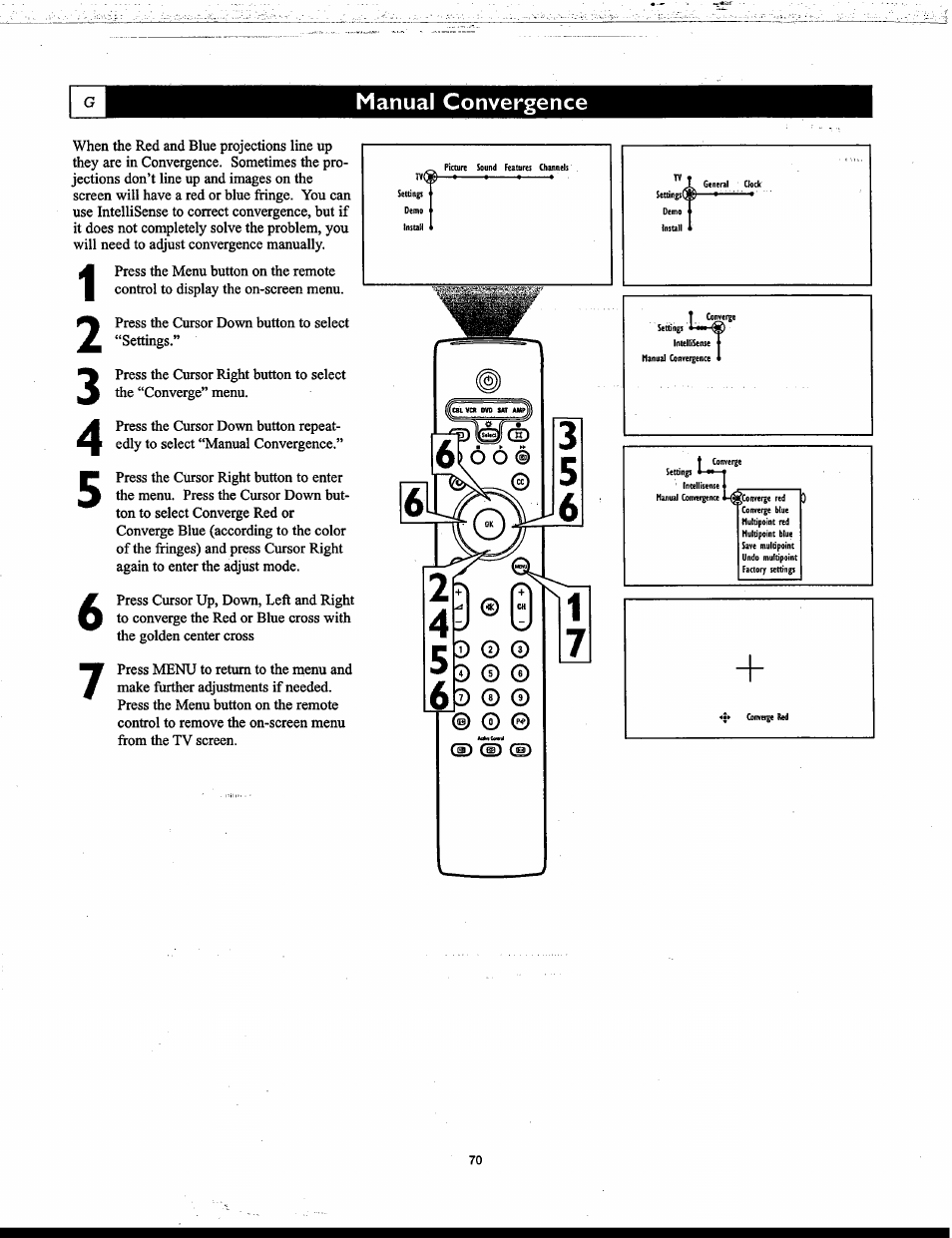 Manual convergence | Philips Matchline 55PP9753 User Manual | Page 70 / 80