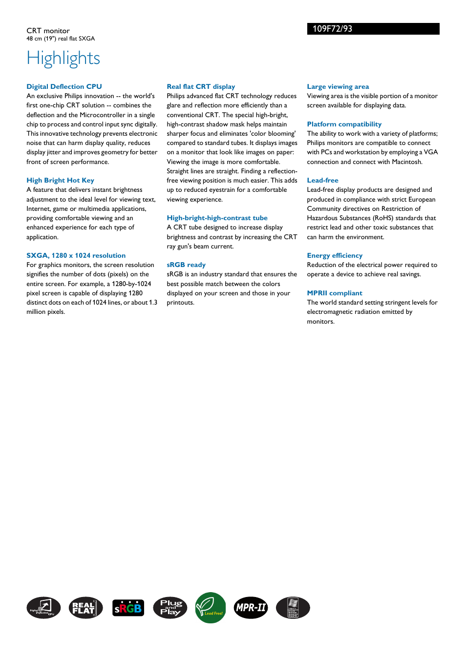 Highlights | Philips 109F72 User Manual | Page 2 / 3