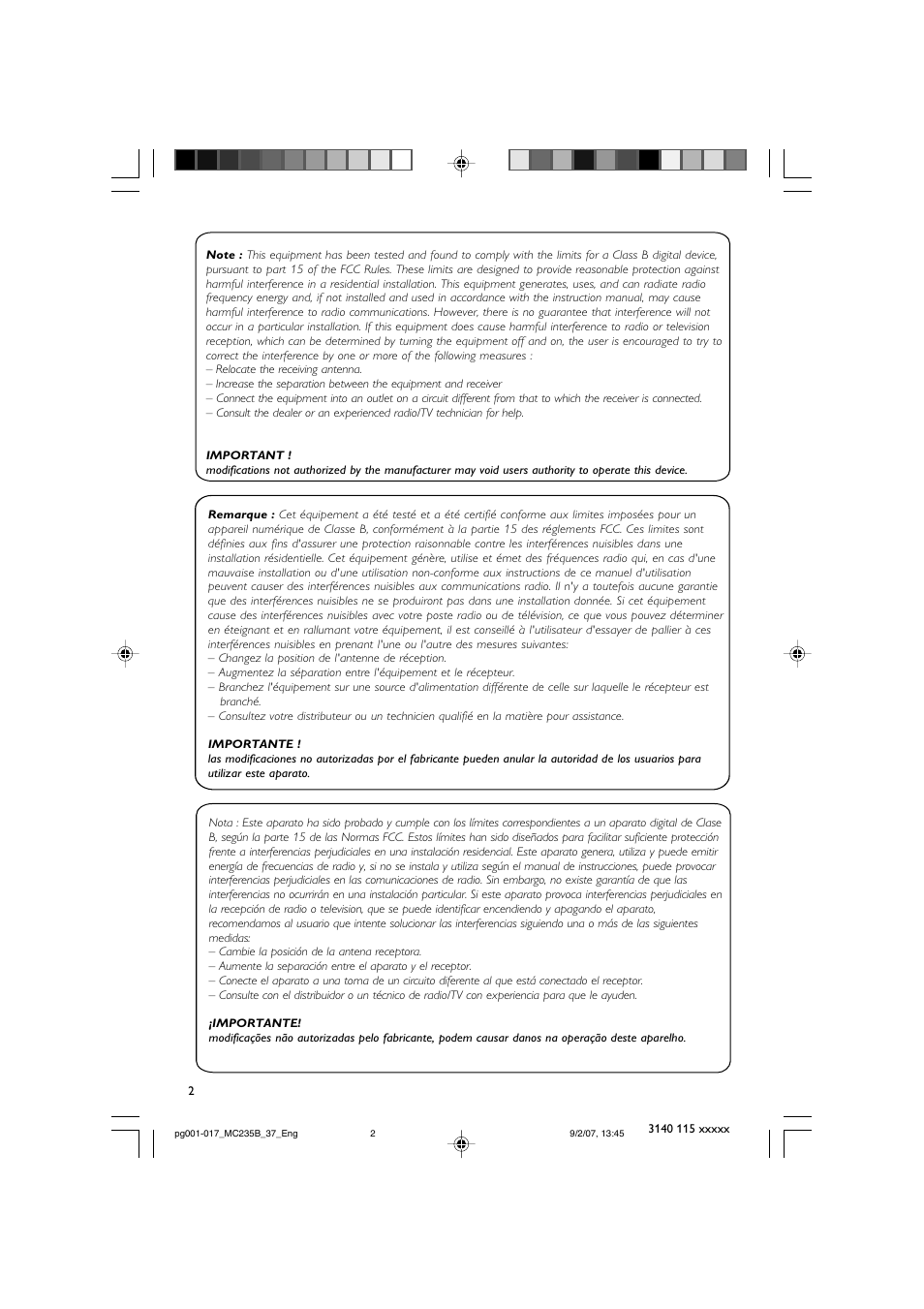 Philips MC235B/37 User Manual | Page 2 / 20