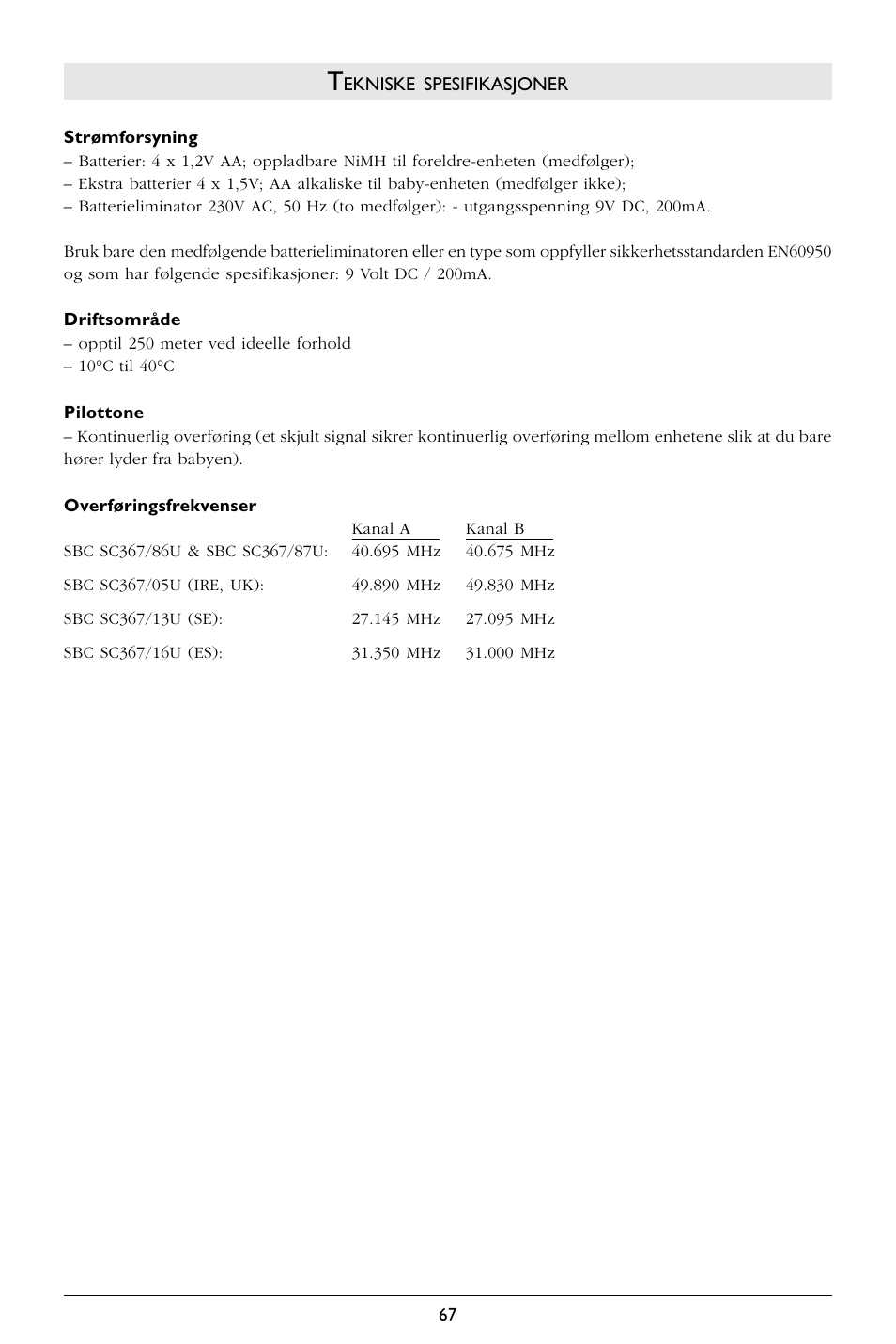 Philips SC367 User Manual | Page 68 / 75