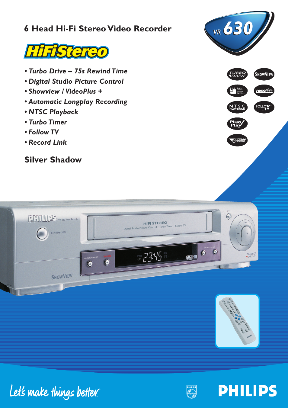 Philips VR630 User Manual | 2 pages