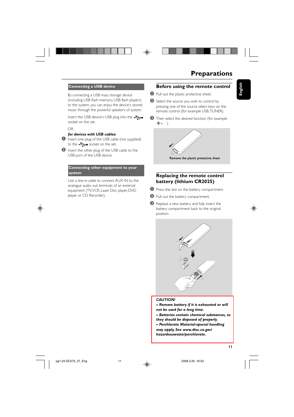 Preparations | Philips DC570/37B User Manual | Page 11 / 24