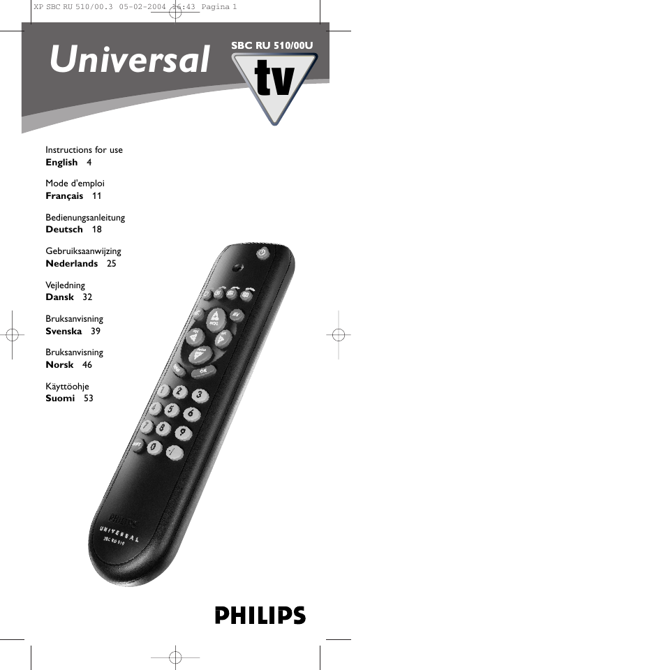 Philips SBC RU 510/00U User Manual | 70 pages