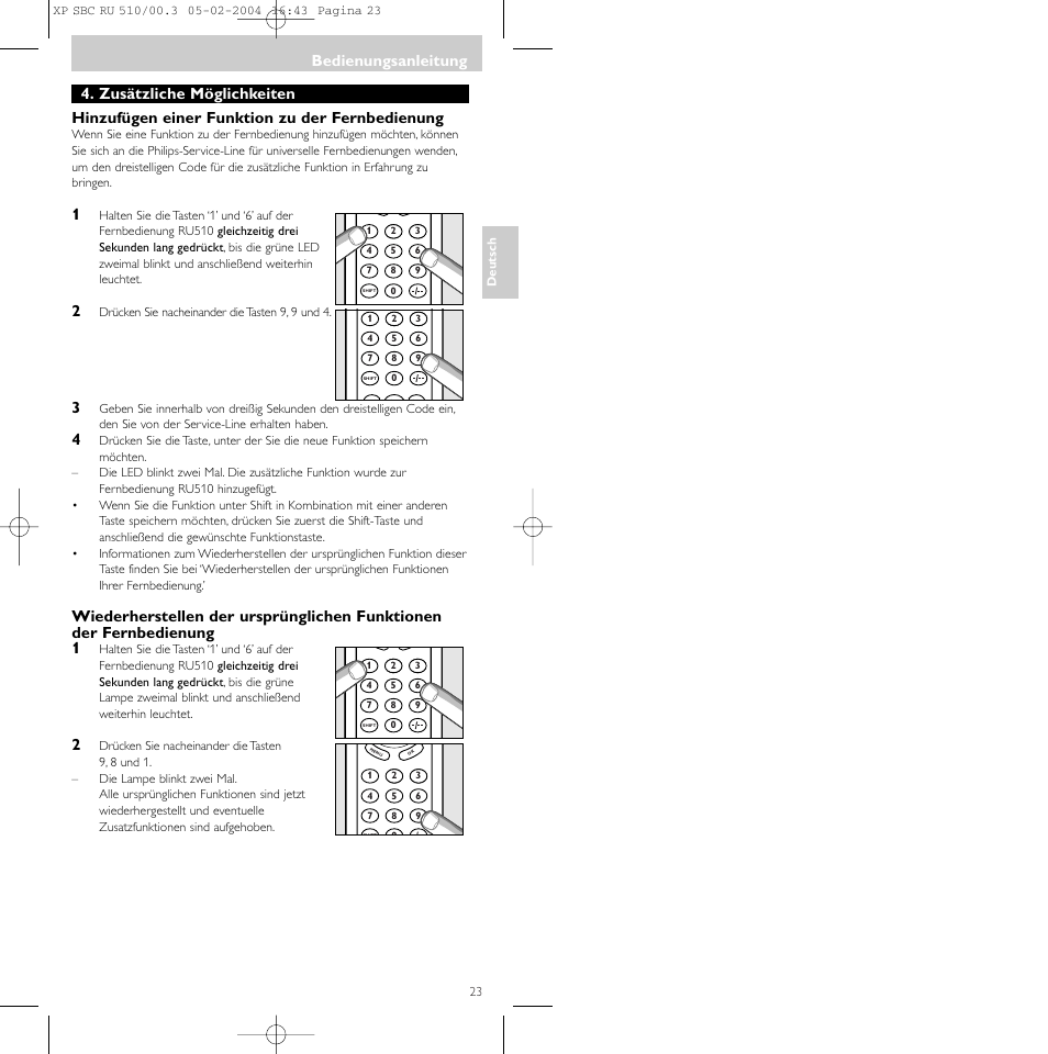 Bedienungsanleitung | Philips SBC RU 510/00U User Manual | Page 23 / 70