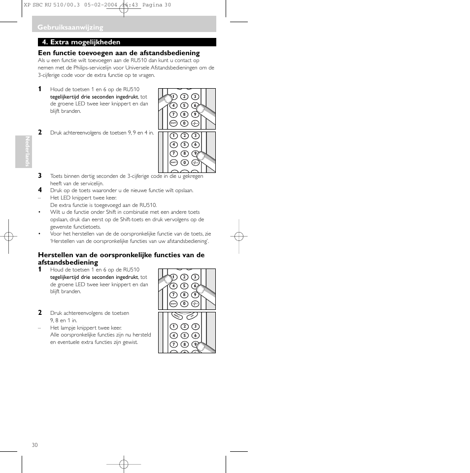 Gebruiksaanwijzing | Philips SBC RU 510/00U User Manual | Page 30 / 70