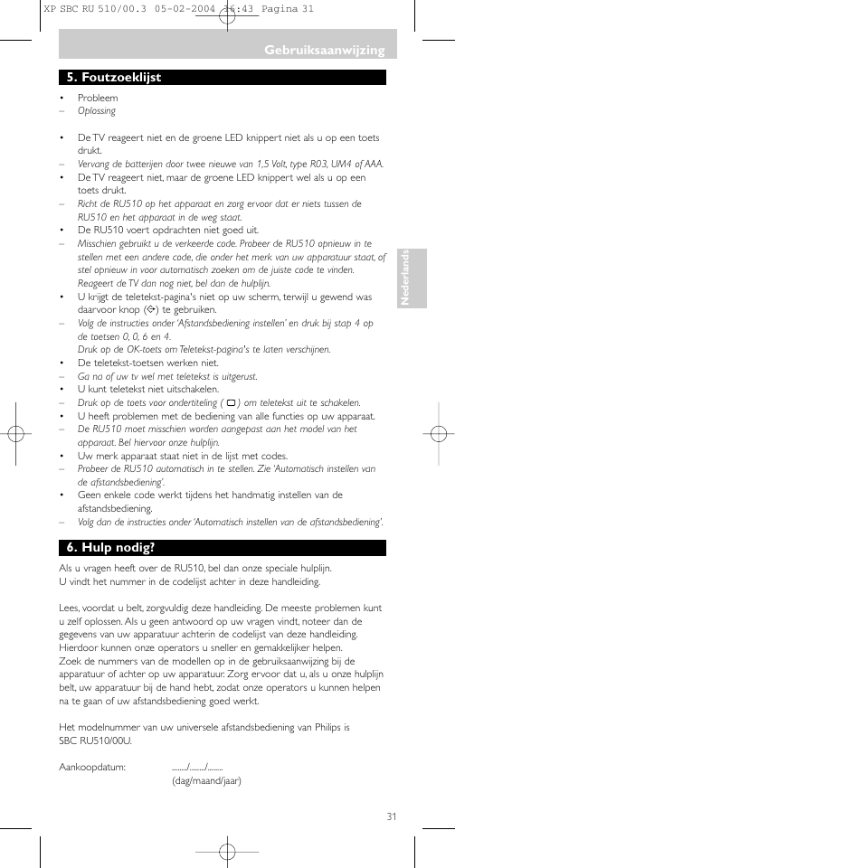 Philips SBC RU 510/00U User Manual | Page 31 / 70