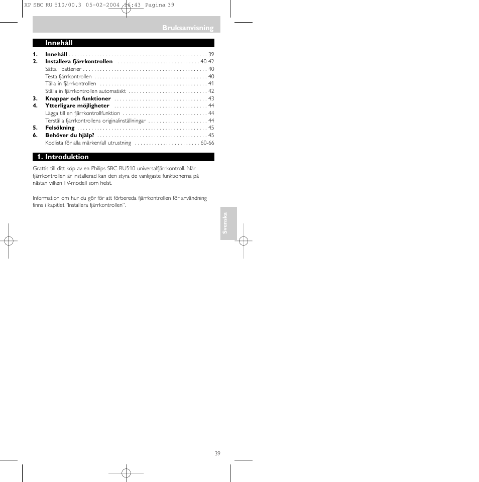 Philips SBC RU 510/00U User Manual | Page 39 / 70