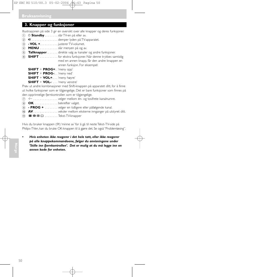 Philips SBC RU 510/00U User Manual | Page 50 / 70