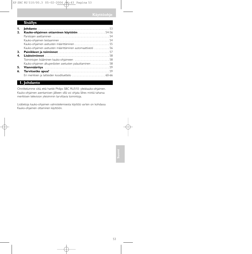 Philips SBC RU 510/00U User Manual | Page 53 / 70