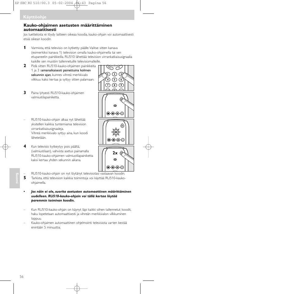 Käyttöohje | Philips SBC RU 510/00U User Manual | Page 56 / 70