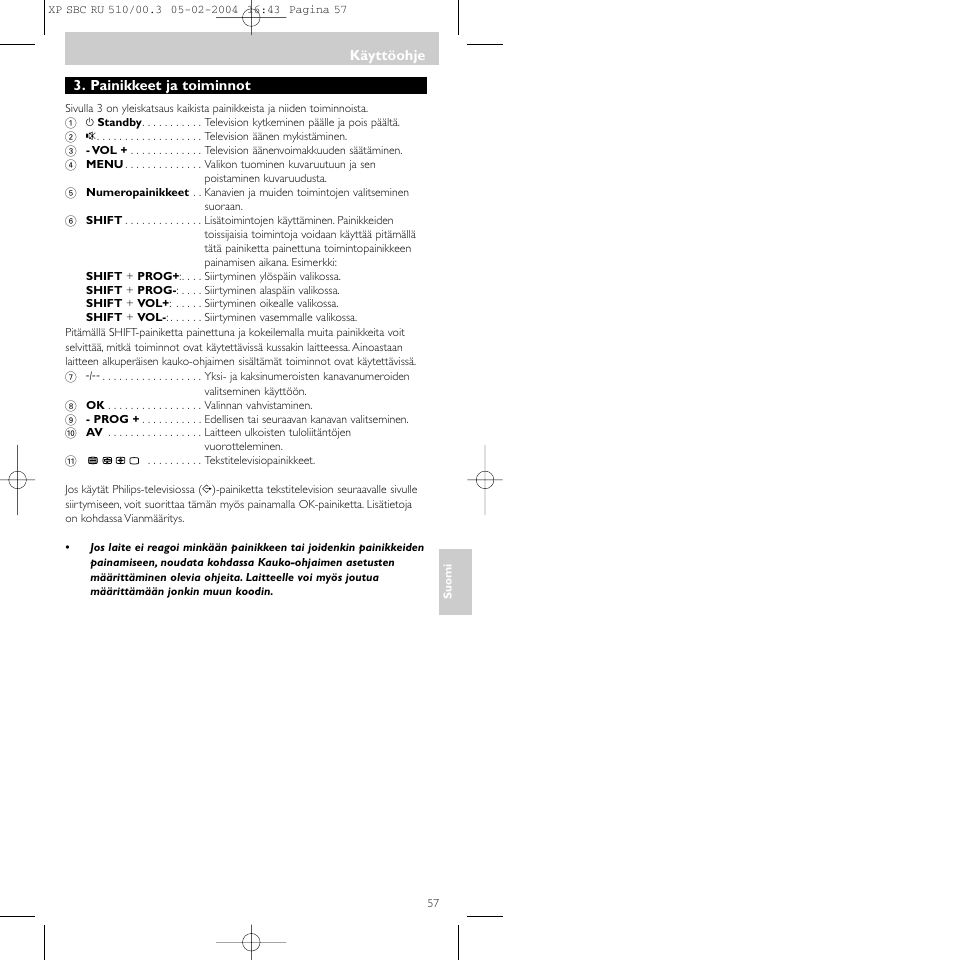 Philips SBC RU 510/00U User Manual | Page 57 / 70