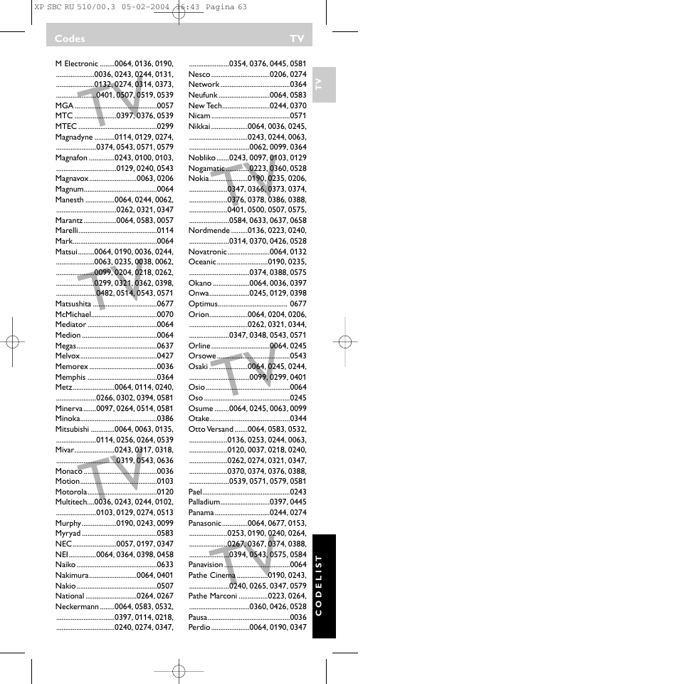 Philips SBC RU 510/00U User Manual | Page 63 / 70