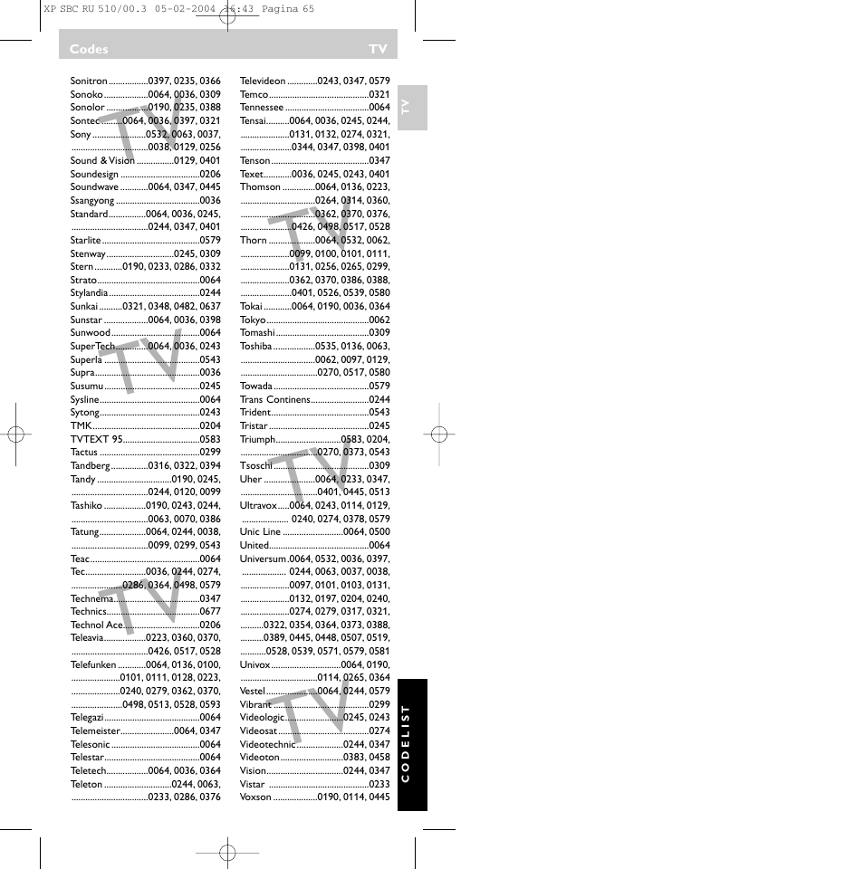 Philips SBC RU 510/00U User Manual | Page 65 / 70