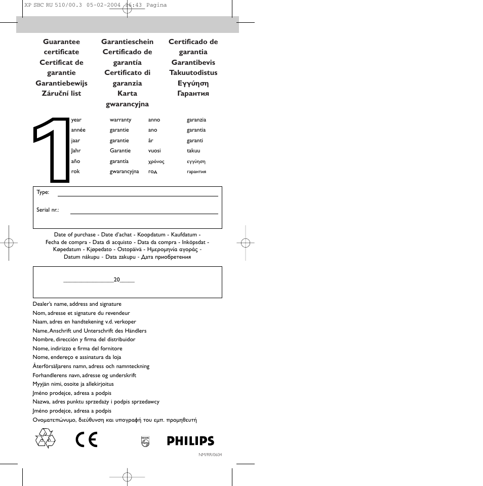 Philips SBC RU 510/00U User Manual | Page 70 / 70