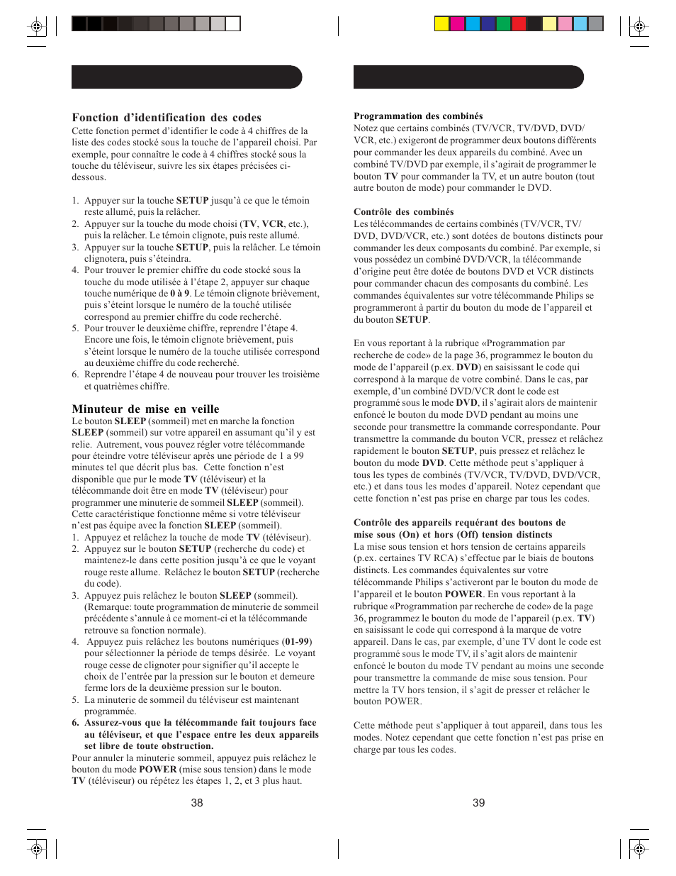 Configuration (suite) | Philips SRU3003/27 User Manual | Page 20 / 23