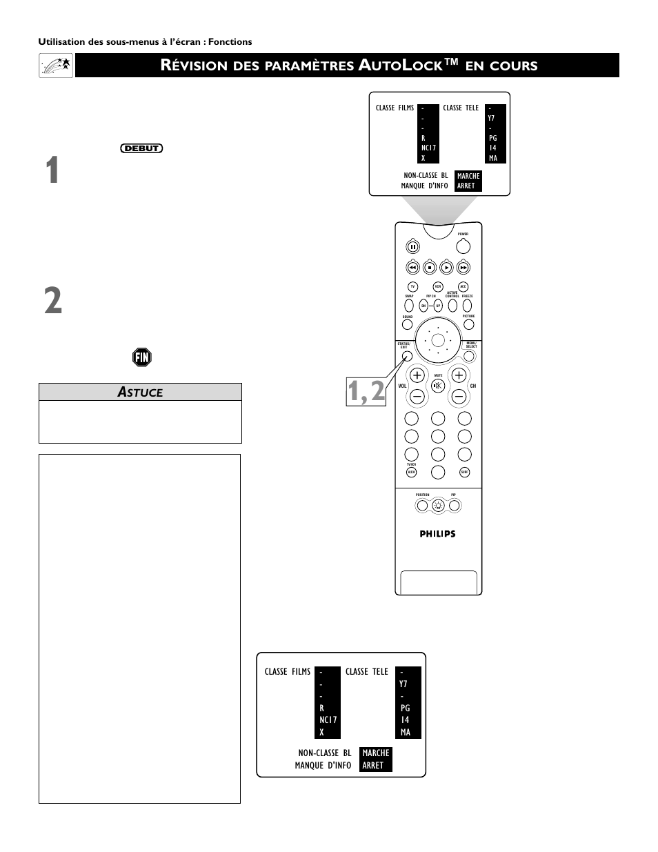 Évision des paramètres, En cours | Philips 60PP 9352 User Manual | Page 52 / 72