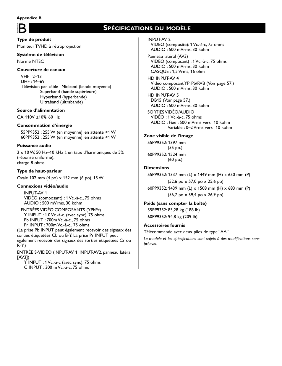 Philips 60PP 9352 User Manual | Page 58 / 72