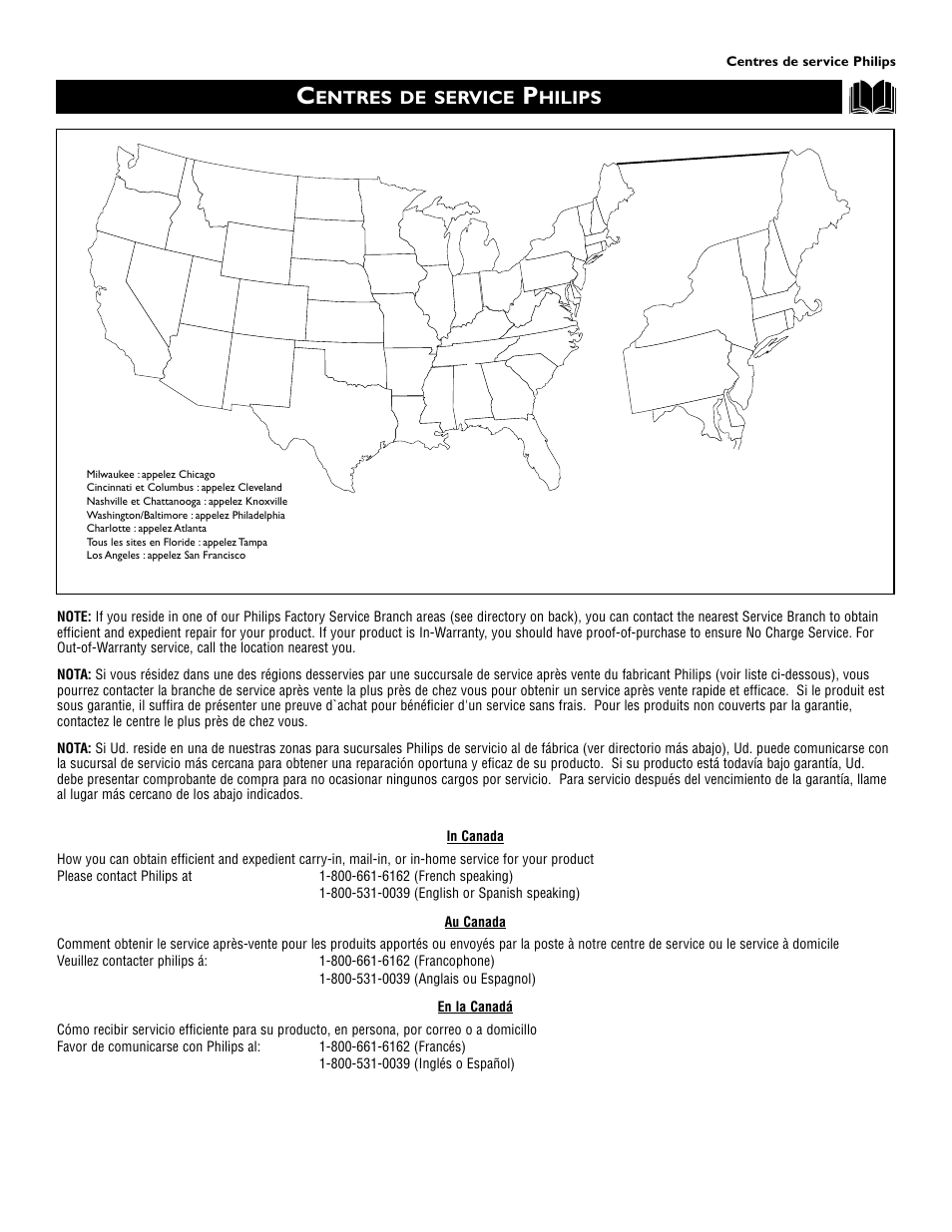 Entres de service, Hilips | Philips 60PP 9352 User Manual | Page 65 / 72