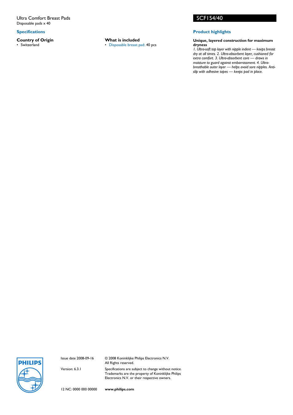 Philips AVENT SCF154/40 User Manual | Page 2 / 2