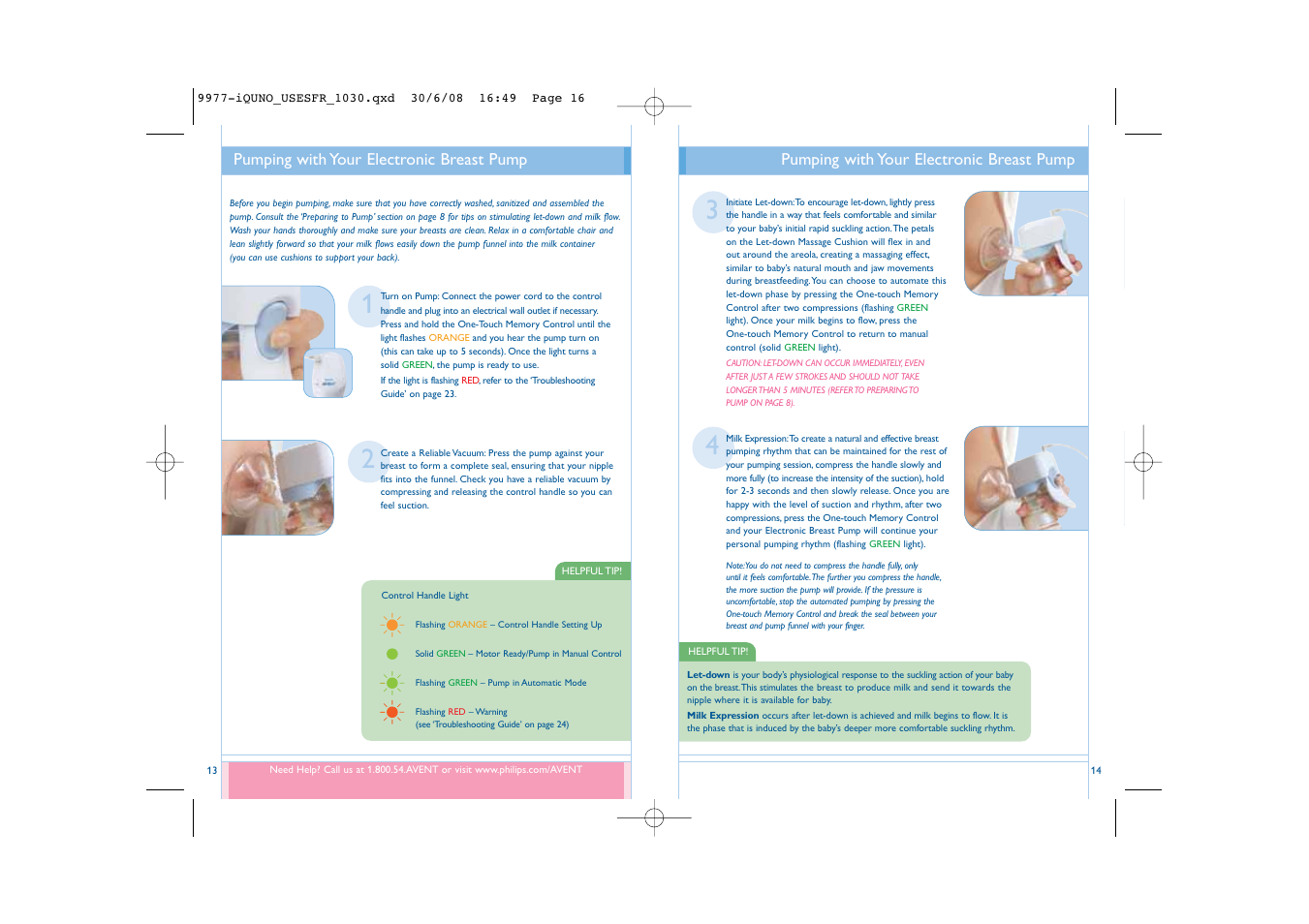 Pumping with your electronic breast pump | Philips ISIS SCF292/15 User Manual | Page 9 / 39