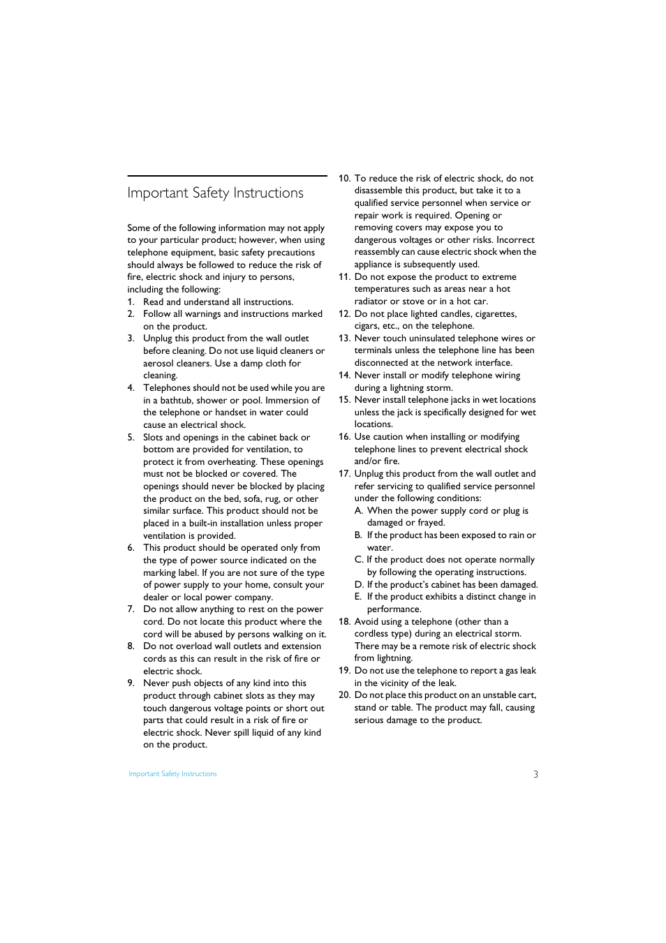 Important safety instructions | Philips XL3402 User Manual | Page 5 / 32