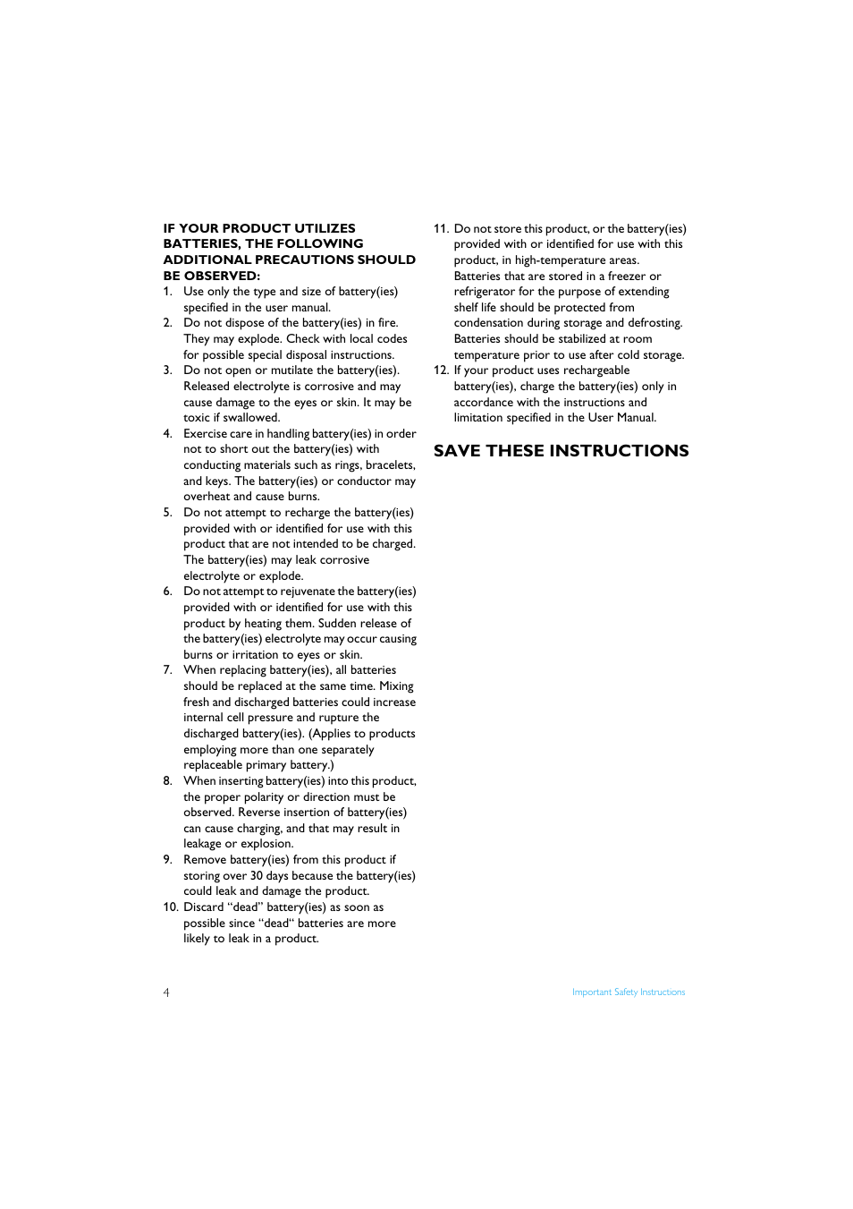 Save these instructions | Philips XL3402 User Manual | Page 6 / 32