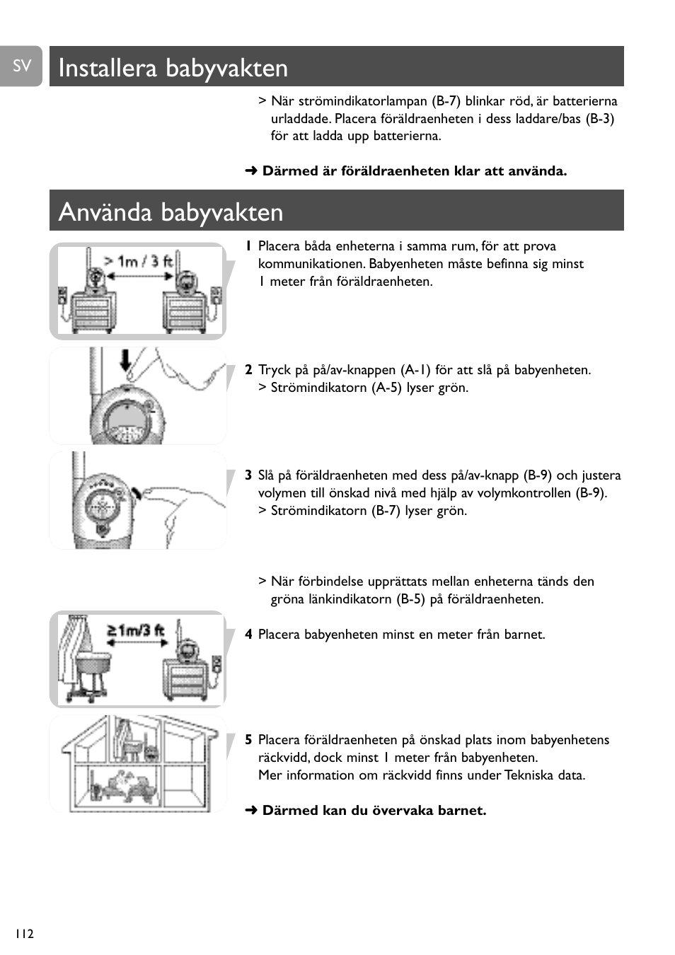 Installera babyvakten använda babyvakten | Philips SBCSC465 User Manual | Page 112 / 173