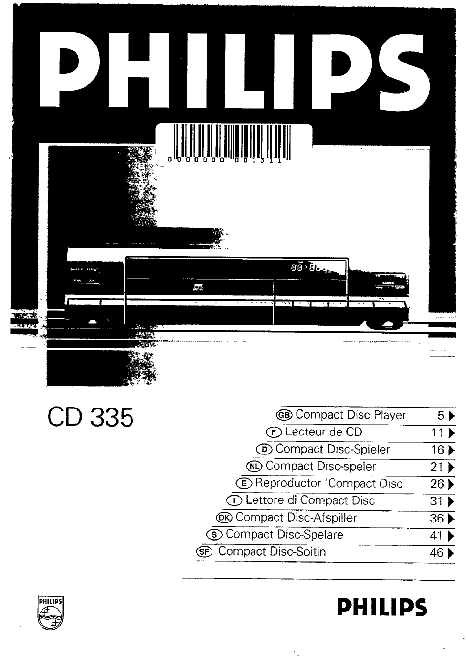 Philips CD 335 User Manual | 18 pages