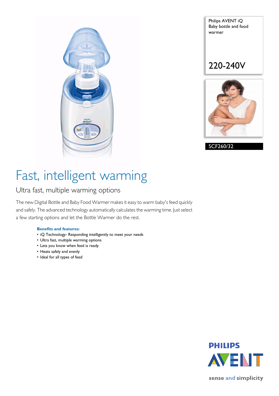 Philips AVENT iQ SCF260/32 User Manual | 2 pages