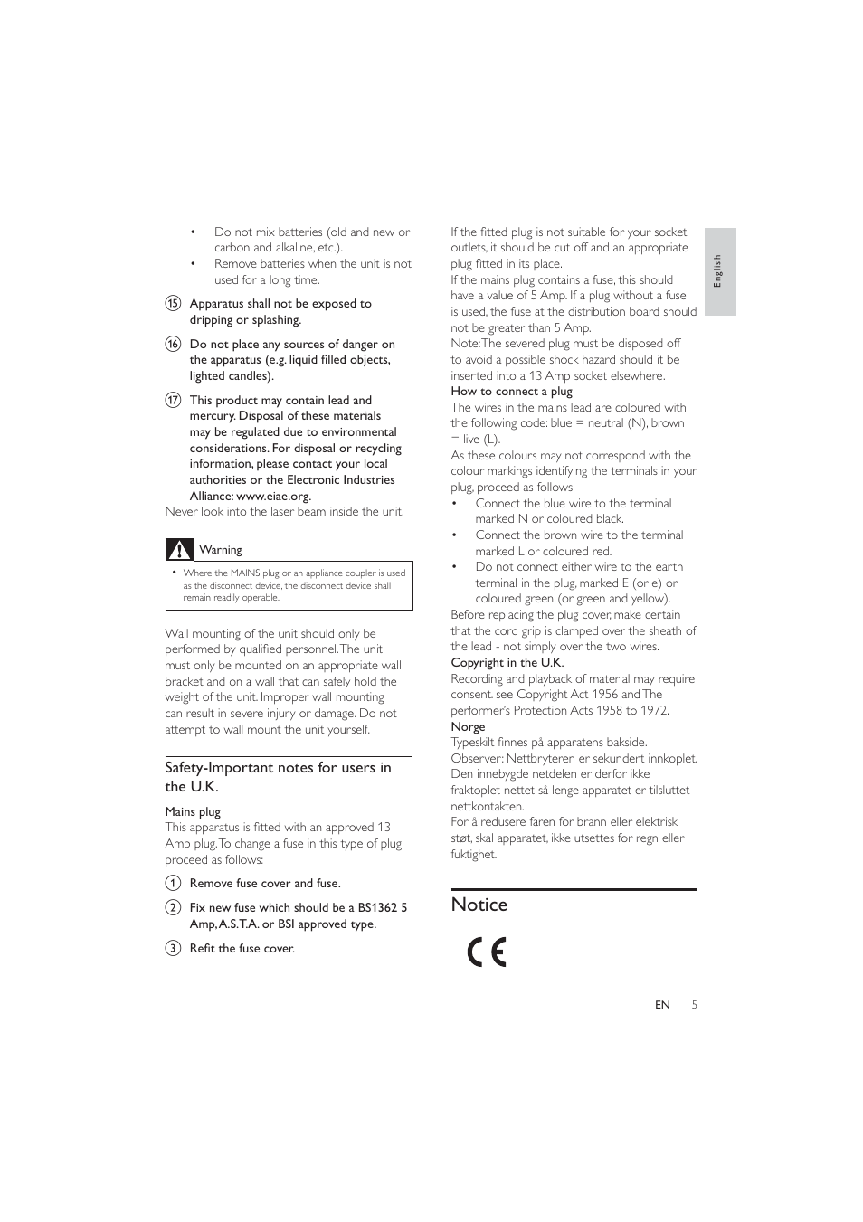 Notice | Philips HES4900/12 User Manual | Page 4 / 39