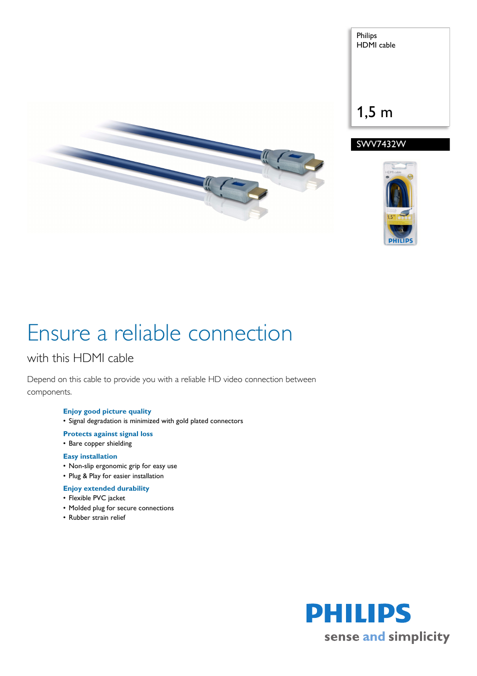 Philips SWV7432W/10 User Manual | 2 pages