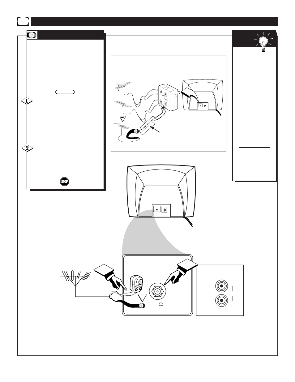 Tv (b, Tv c, Ooking | Asic, Ntenna, Onnections | Philips MAGNAVOX PR1390C1 User Manual | Page 6 / 40