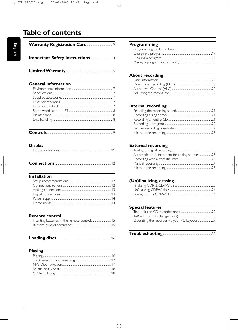 Philips CDR820/17 User Manual | Page 6 / 30