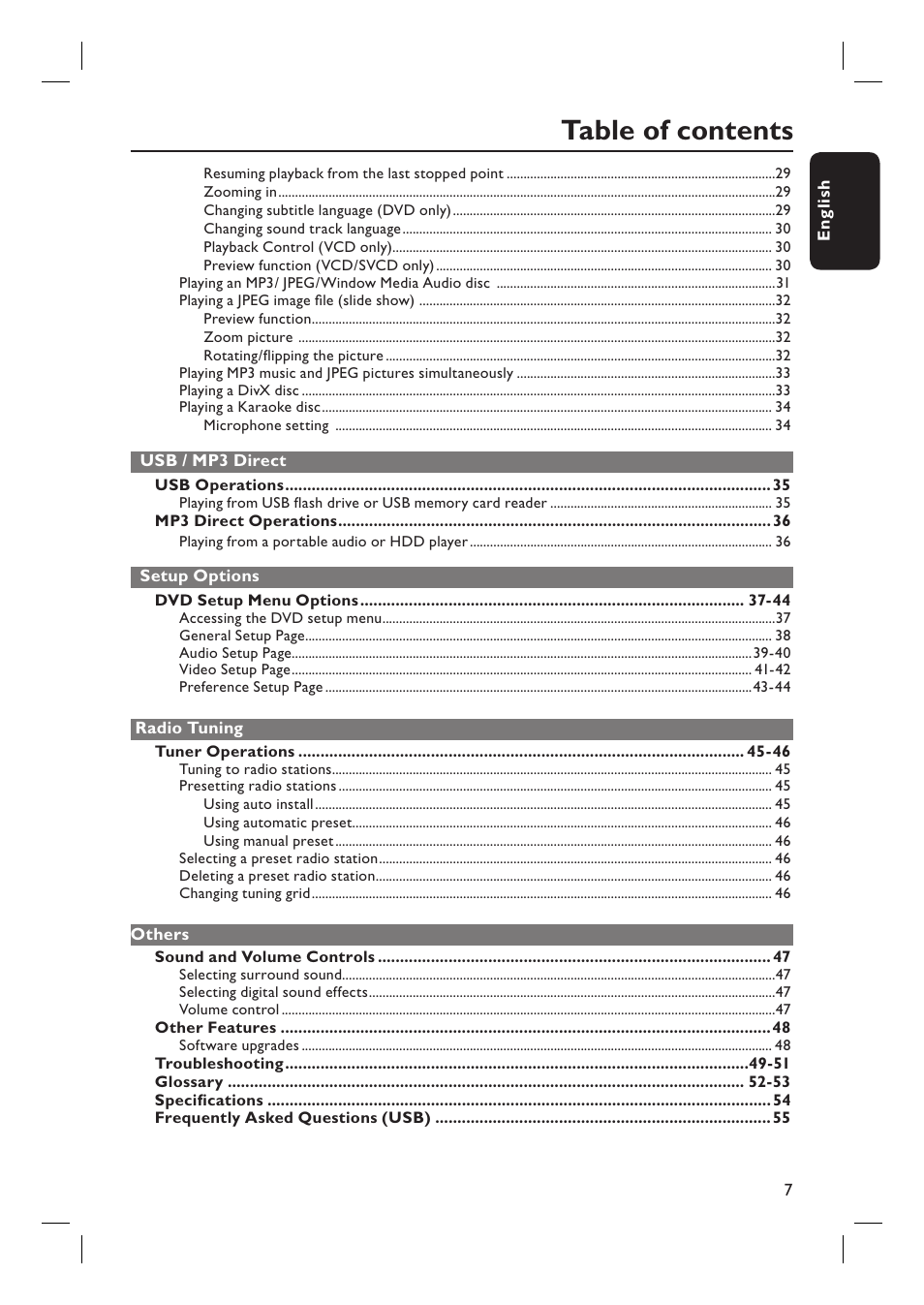 Philips HTS4750 User Manual | Page 7 / 55